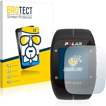 BROTECT Protector Pantalla Cristal Compatible con Polar M400 / M430 Protector Pantalla Vidrio - Dureza Extrema, Anti-Huellas, AirGlass