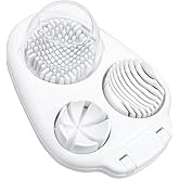 Coftivslay 3-in-1 Egg Slicer for Hard Boiled Eggs,Heavy Duty Egg Cutter | Stainless Steel Wire Egg Chopper &amp; Egg Dicer,Built-in Container,3 Slice Modes, Kitchen Gadgets for Strawberry Salad Mushroom