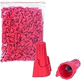 500PCS Red Winged Wire Nuts 22-8 AWG UL486C Listed Heavy Duty Connectors | Knurled wings and square spring grip for thick or bundled conductors; panels, fixtures, junction boxes, and pro repairs