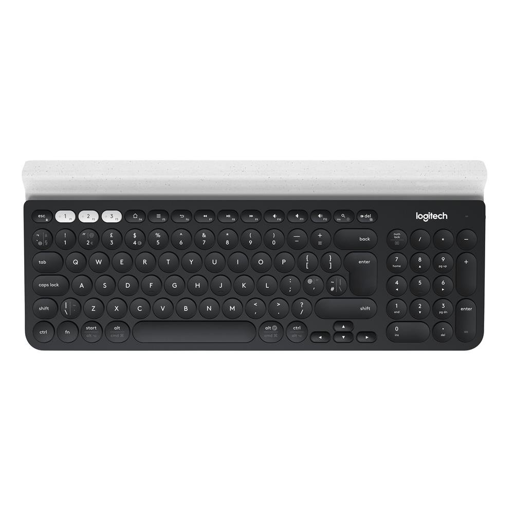 Logitech K780 Multi-Device Wireless Keyboard, QWERTZ German Layout - Dark Grey/White
