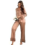 Verdusa Women's Satin Notch Collar Blouse and