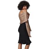 BEAUZSUZSANA Women Satin Silk Shawls and Wraps for Evening Dresses Bridal Bridesmaid Wedding Scarf Lightweight Cover Up