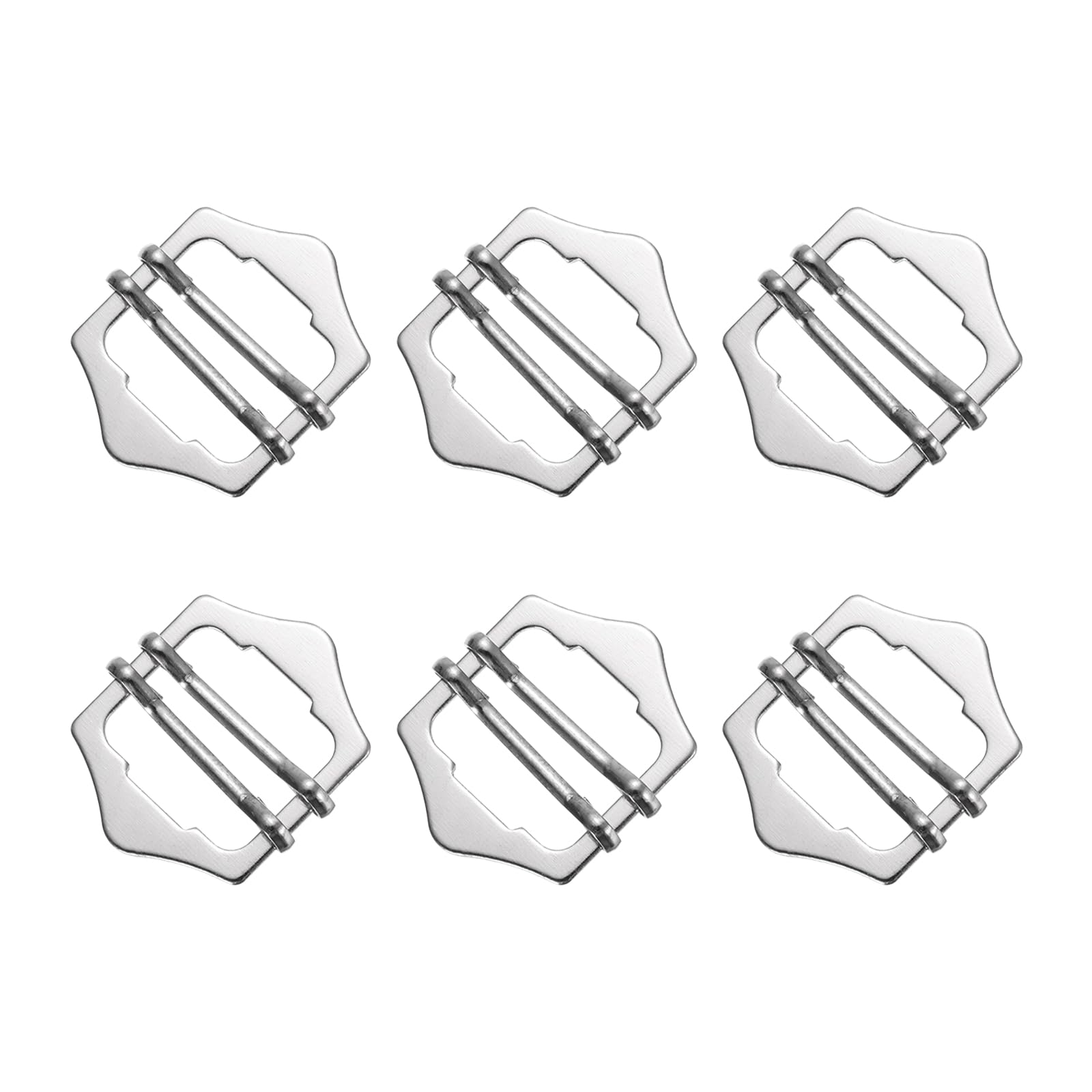 Photo 1 of uxcell 6Pcs Metal Adjuster Slide Buckles, 30mm Webbing Strap Roller Pin Clip Buckle Tri Glide for Vest, Suit, Bag Replacement Part (Silver)