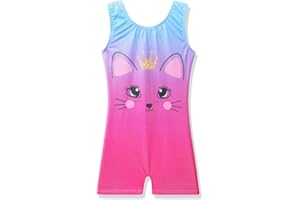 BAOHULU Gymnastics Leotards for Girls Kids Sparkle Tank Biketards with Shorts Dance Outfit