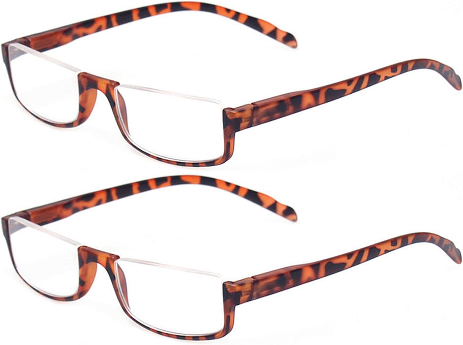 Kerecsen 2 Pair Half Moon Frame Reading Glasses Spring Hinge Men and