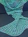 iEFiEL Handcrafted Mermaid Tail Living Room Blanket, Crochet Sleeping Bags for Kids and Adult Mint