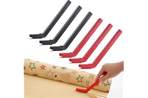 LIZAAL 6-Pack Wrapping Paper Cutter Set | Safe and Easy Gift Wrap Cutter for Christmas and Birthday | Wrapping Paper Cutter Slider for Home, Office or Classroom (Black & Red)