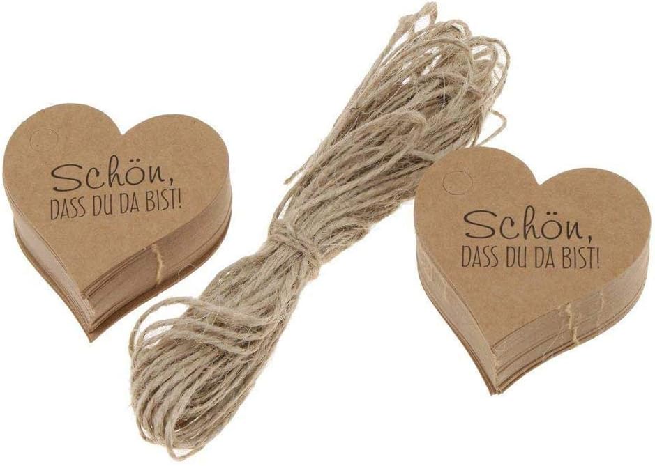 Taylor Kelsen 100pcs Kraft Paper with Lanyard Valentine's Day Kraft Paper Tag DIY Label Gift Baking Package Hang Tags Brown
