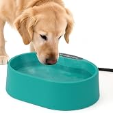 Large Heated Water Bowl, Thermal-Bowl for Cats &amp; Dogs, Safety Listed | Keeps Water Liquid in Cold Weather. Outdoor Heated Dog Dish for Pets, Anti Chew Cord, 125 Ounces