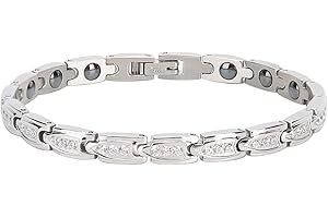 Magnetic Bracelet for Women, Adjustable Stainless Steel Jewelry with Healing Magnets for Carpal Tunnel, Arthritis, Joint Pain