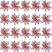 SATINIOR 20 Pieces Glitter Christmas Tree Ornaments Artificial Wedding Christmas Poinsettia Flowers for Festival Decoration (Red)