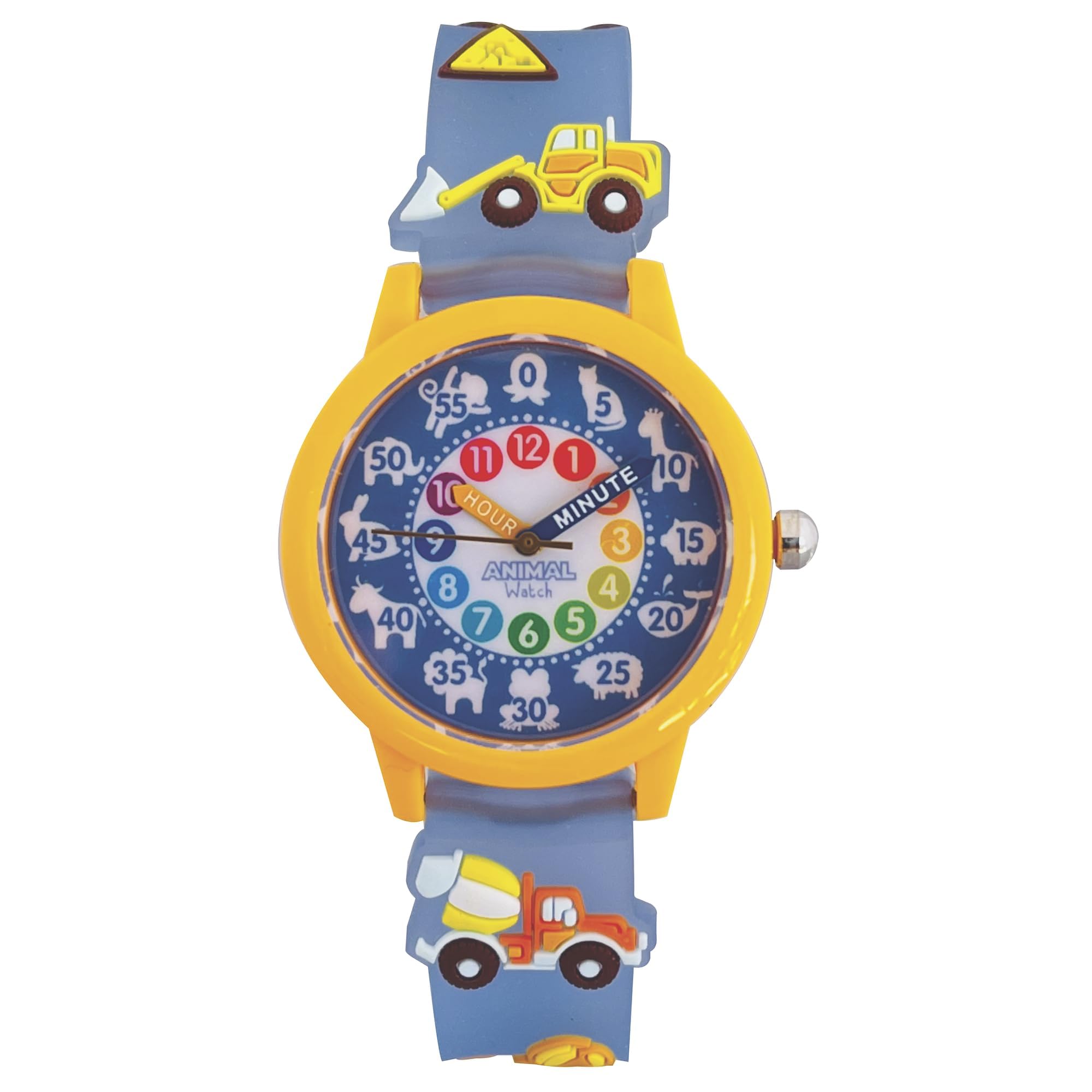 Preschool Collection Animal Preschool Watch - Quality Teaching Time Analog Watch with 3D Band, Animals, Colors and Numbers for Children, Kids, Boys, Girls