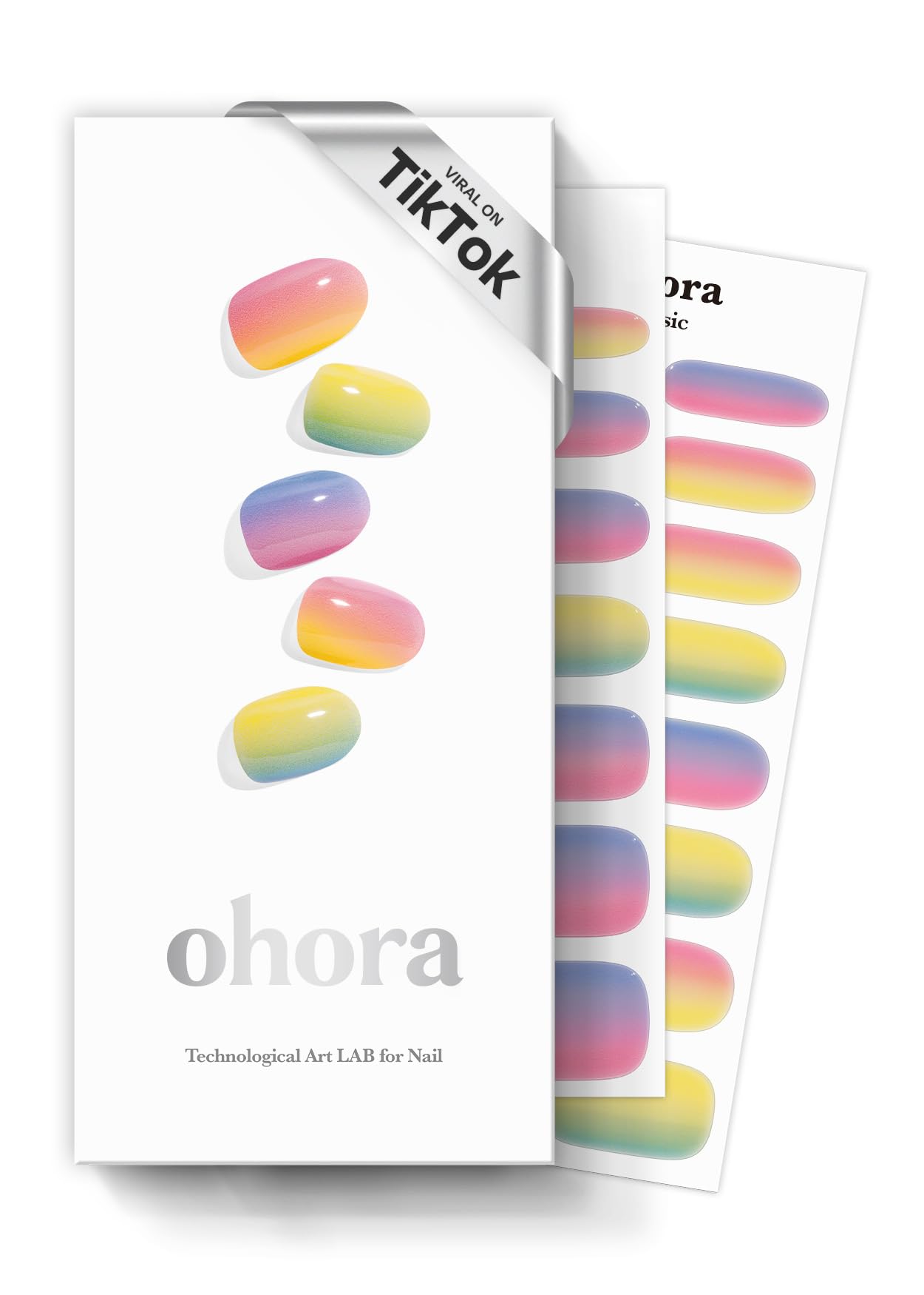 Photo 1 of ohora Semi Cured Gel Nail Strips (N Pastel) - Yellow, Ombre, Works with Any UV/LED Lamps, Salon-Quality, Long Lasting, Easy to Apply & Remove - Includes 2 Prep Pads, Nail File & Wooden Stick