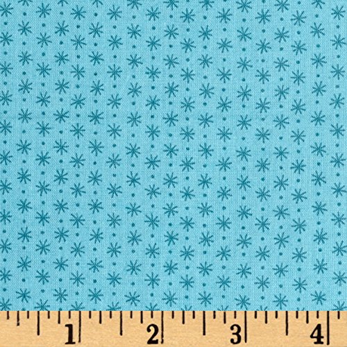 Andover Asterisk Borage Teal Fabric by The Yard