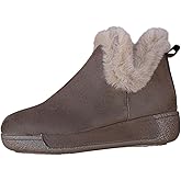 Womens Slippers Booties Indoor Outdoor Warm Fur Lined Memory Foam Winter Boots Lightweight Barefoot Shoes Fuzzy Flat Slippers Pull On Non-Slip Casual Ankle Boots Comfortable House Shoes