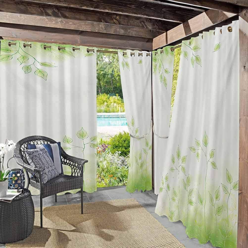 Anmaseven - Cortinas para patio con diseño de follaje fresco