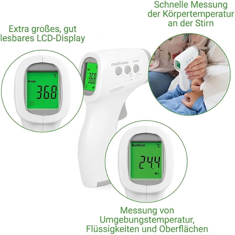 TM A79 Infrarot Thermometer, Fieberthermometer kontaktlos digital