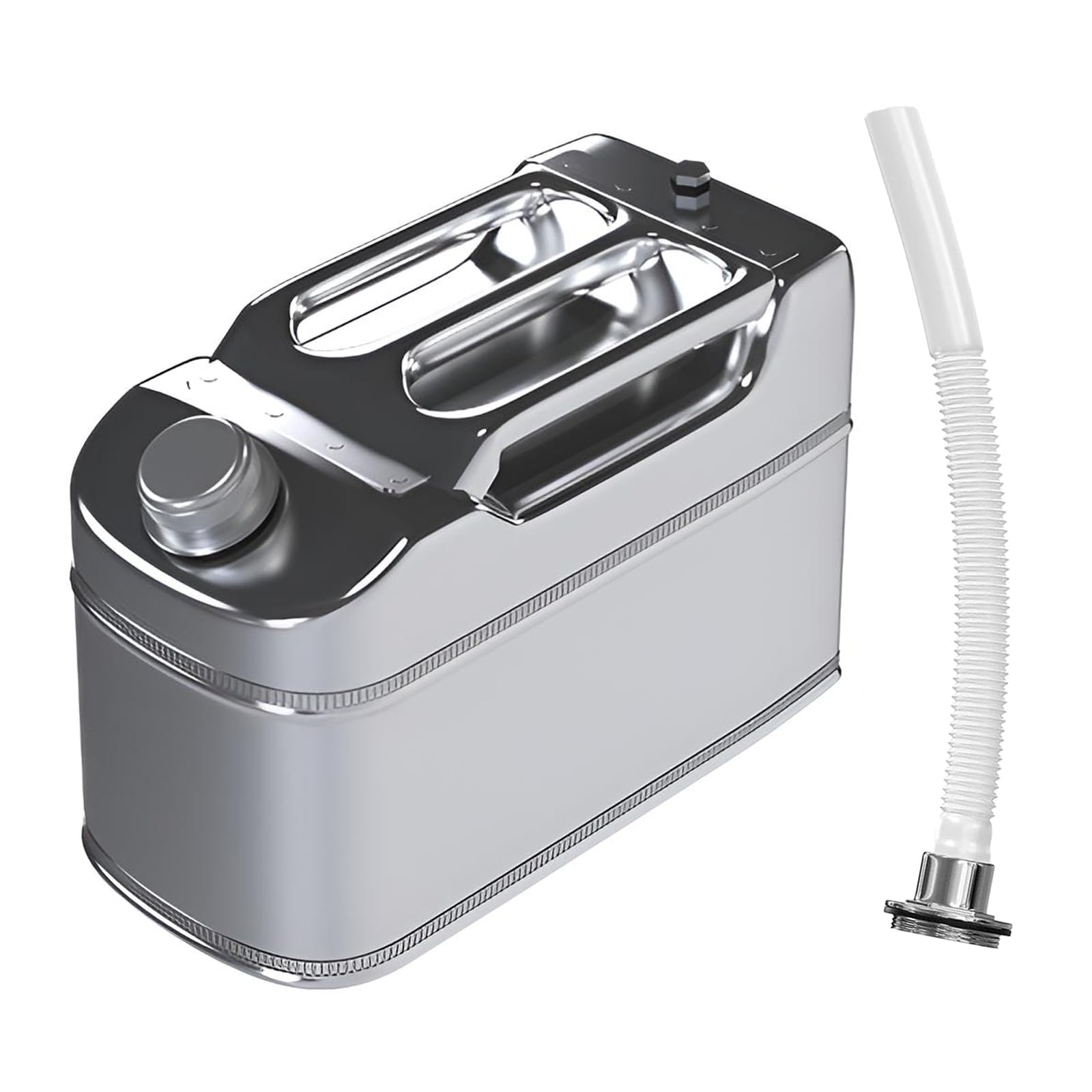 Photo 1 of 1.32 Gallon 304 Stainless Steel Water Container ?Camping Water Container , With Flexible Spout/Nozzle System Pressure Relief Valve Safety Configuration?Camping Emergency Storage,Home and Outdoor