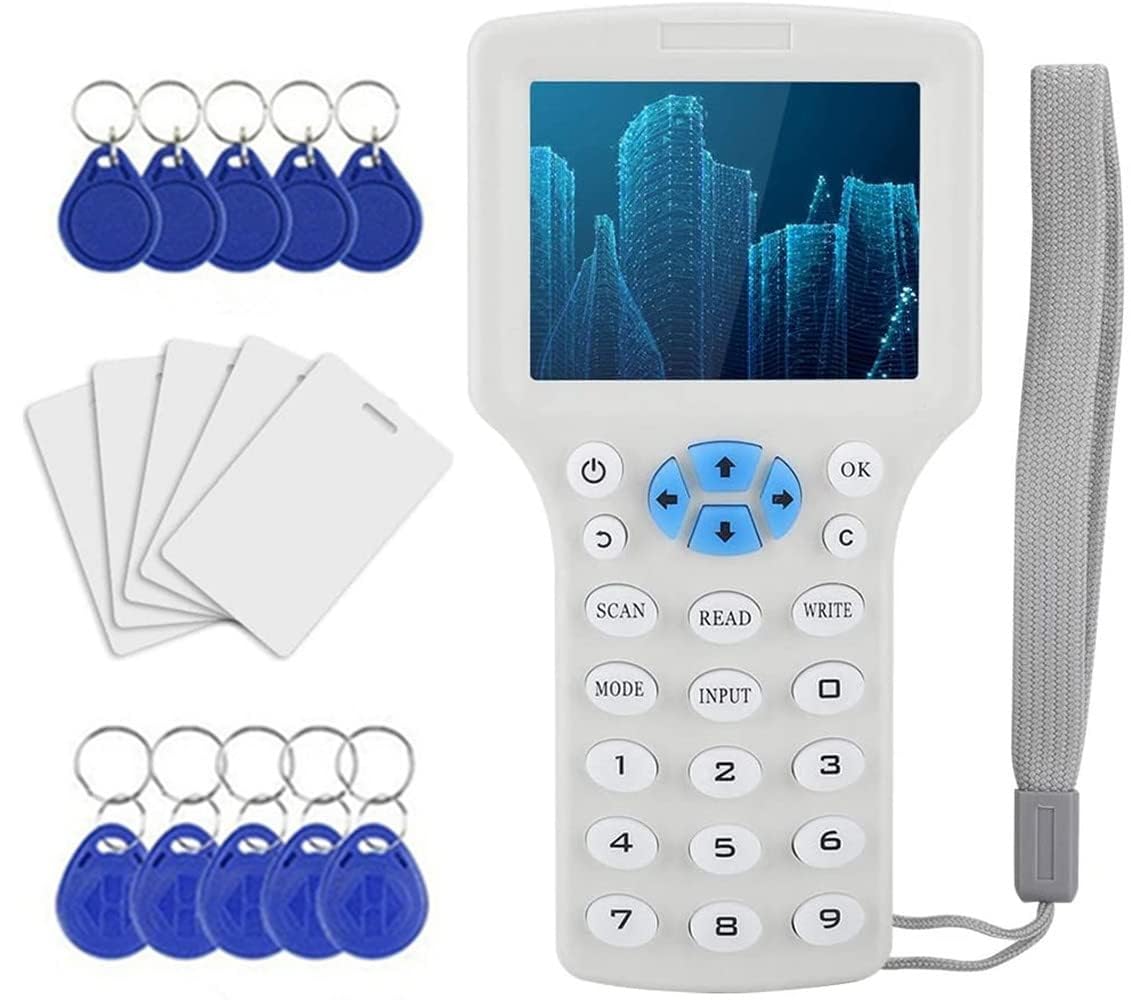 Photo 1 of PATAWFT RFID NFC Copier Reader Writer duplicator Cloner English 10 Frequency Programmer for ID IC Card/keyfob and 13.56mhz UID Key Access Control System