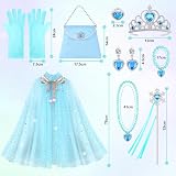 Vicloon 11Pcs Princess Cape Set Blue with Crown Wand Jewelry Bag 3+ yrs view 2