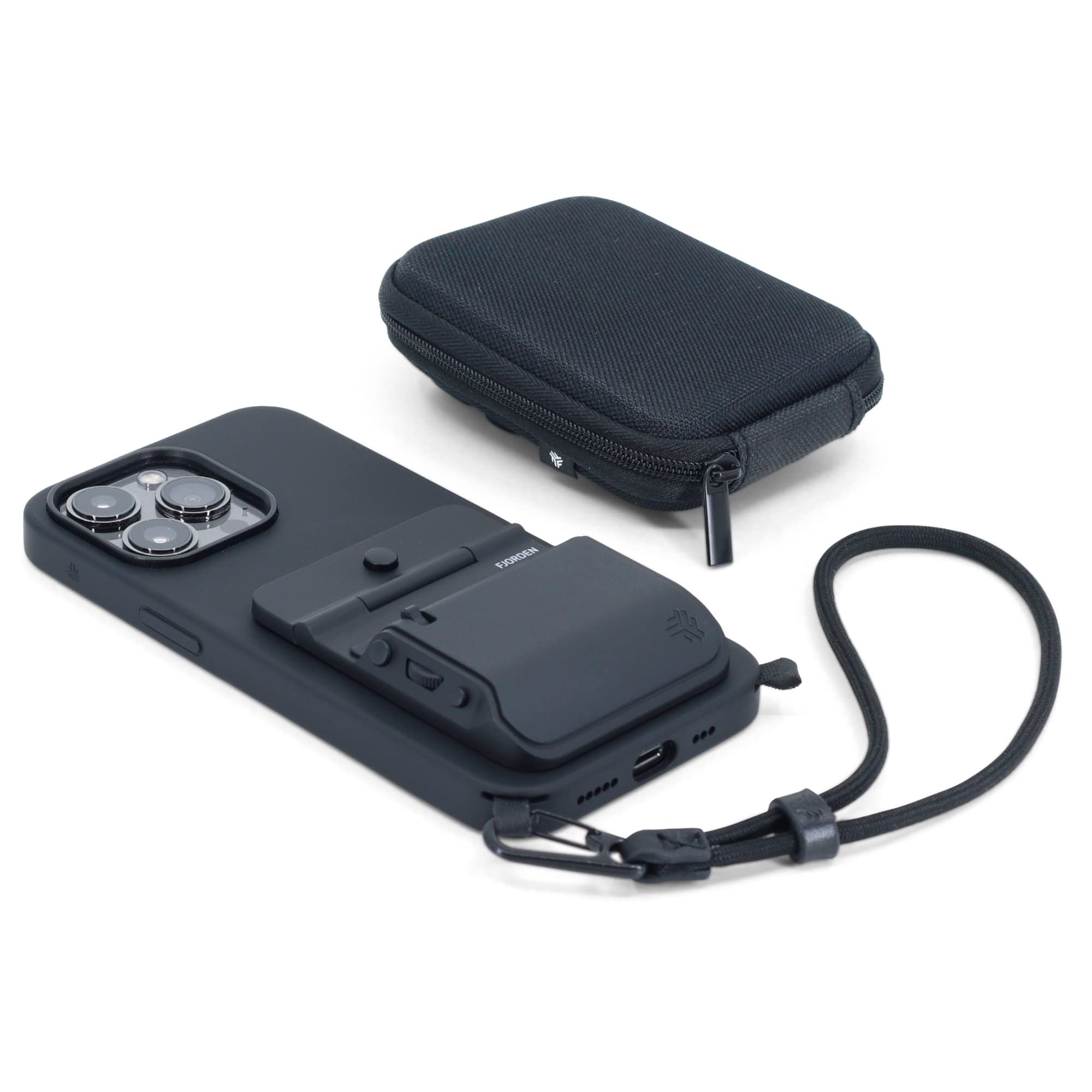 FJORDEN Pro Bundle for iPhone 12 Pro Max - Includes Camera Grip, MagSafe iPhone Case, Wrist Strap & Carry Case - Shoot Like A Pro With Your iPhone