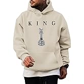 Kelxjia King Graphic Hoodies For Men Oversized Designer Hoodie Cool Chess Sweatshirts Urban Streetwear Drop Shoulder Pullover