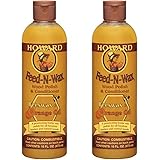 HOWARD Feed n Wax Wood & Conditioner Beeswax Polish, Orange, 16 Fl Oz, Pack of 2