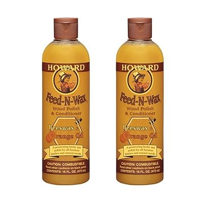 Polon&ecirc;s de madeira e condicionador Howard Feed-n-Wax Polon&ecirc;s de cera de abelha 16oz (2)