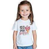 100 Days of School Shirt Kids Toddler Boys Girls Happy 100th Day of School Costume T-Shirt Short Sleeve Tops Graphic Tee 2-8Y