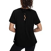 baleaf Women's Short Sleeve Workout Shirts UPF 50+ Open Back Tops Sun Protection Athletic Yoga T-Shirts