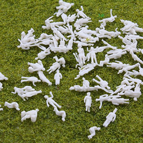 Kit of 100 Model Railway White Unpainted Figure People 1:200 Scale Z Gauge