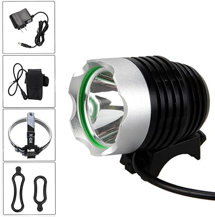 Amazon Com 10 Lumens Super Bright Cree Led Flashlight Bike Light Headlamp Flashlight With 4400mah Battery Pack Cycling Safety Flashlight Bicycle Front Headlight Sports Outdoors