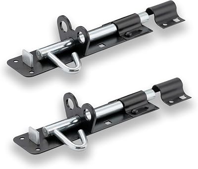 XFORT 2 Pack Brenton Strong Sliding Lockable Padbolt 100mm Black Shed Gate