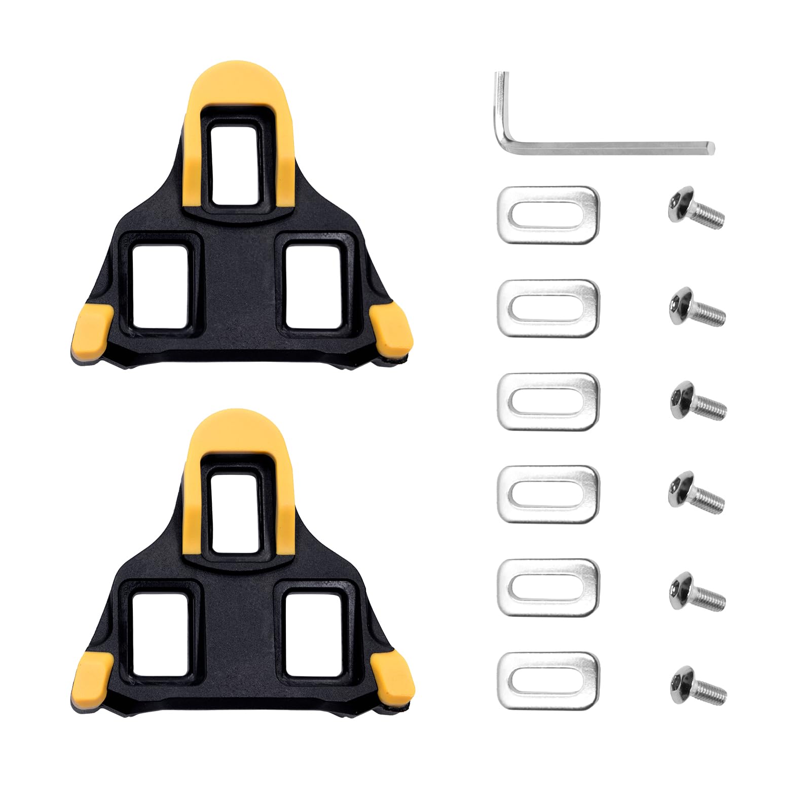Photo 1 of Wildto SPD-SL Pedal Cleats for Shimano SM-SH11 System Shoes Locking Cycling Road Bike Pedals Cleat 6 Degrees Float Yellow Indoor Outdoor Peleton Bicycle Clips