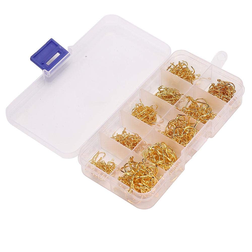 Fishing Hooks 500 Pcs Sea Fishing Terminal Tackle Hooks Sizes 3-12 Fishing Hooks Set with Clear Fishing Box for Fishing Accessory(#3)