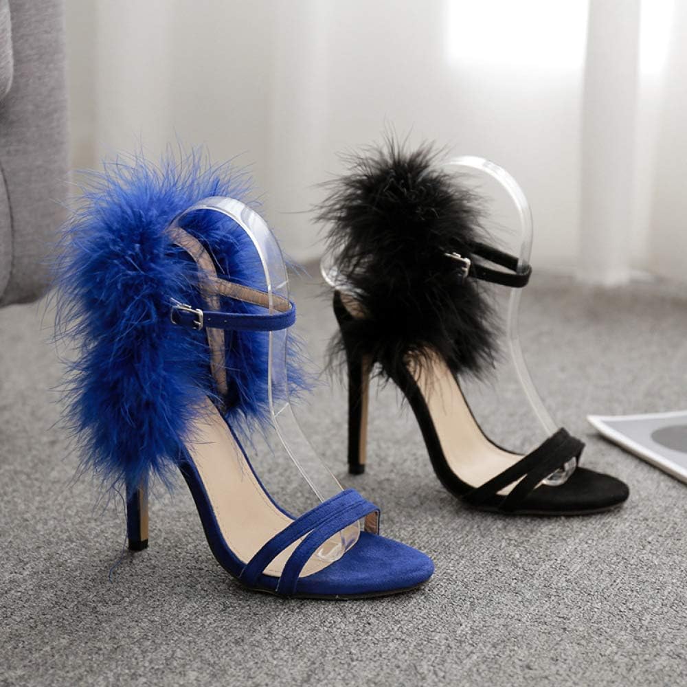 blue feather heels