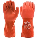 SHOWA Atlas 620 Double-Dipped PVC Chemical Resistant Safety Work Glove with Cotton Liner, 12" Length, X-Large (12 Pair)