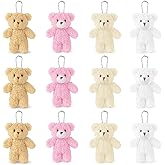 Sealive 12 Pcs Mini Plush Bears (4.7") - Small Stuffed Animals for DIY Valentine's Day Bouquets, Baby Shower Favors, Gender Reveal - Tiny Bear Ornaments for Backpack Keychains & Christmas Stockings