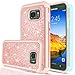 LeYi Galaxy S7 Active Case with 2 Pack Tempered Glass Screen Protector, Glitter Girls Women Dual Layer Heavy Duty Protective Phone Case for Samsung S7 Active SM-G891A TP Rose Gold (Not Fit Galaxy S7)