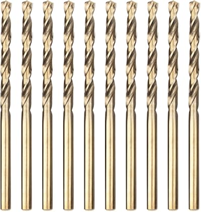 Meccion HSS Cobalt Jobber Drill Bit 10pcs 1.0mm DIN 338 Stainless Steel