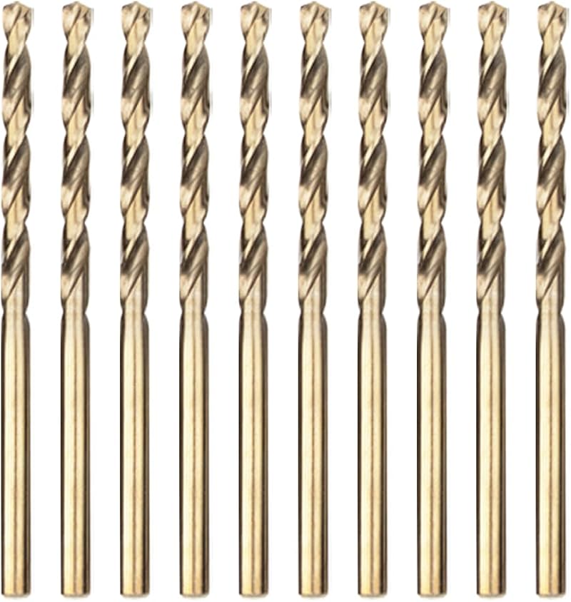 Meccion HSS Cobalt Jobber Drill Bit 10pcs 1.0mm DIN 338 Stainless Steel