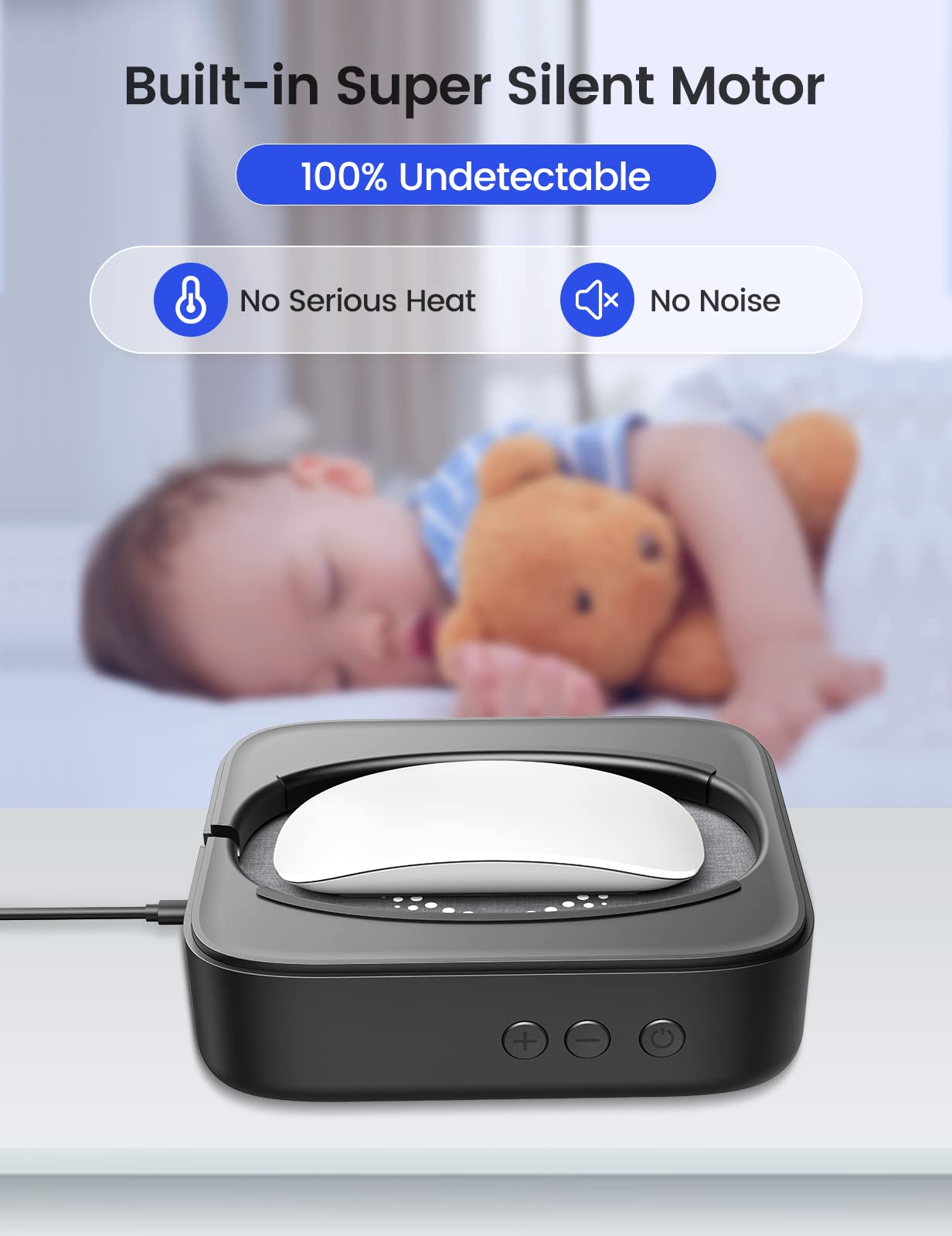STARSIKI Mouse Jiggler Undetectable, No Need to Align Cursor, Mouse Mover Device with Adjustable Interval and Screen, Automatic Mouse Shaker Wiggler for Both Large and Small Mice, Real Random Movement