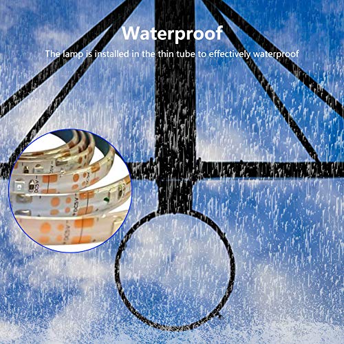 Yoruii LED Basketball Lights Basketball Rim LED Light Swish Solar Rim Light Perfect for Outdoor Night Play Children Adult Training Game and Parties
