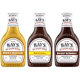 Sweet Baby Ray's No Sugar BBQ Sauce Set - Honey Mustard 16Oz, Original 18Oz and Sweet & Smoky 18Ooz, Pack of 3 for Flavorful Grilling and Culinary Adventures Galore (Variety Pack)