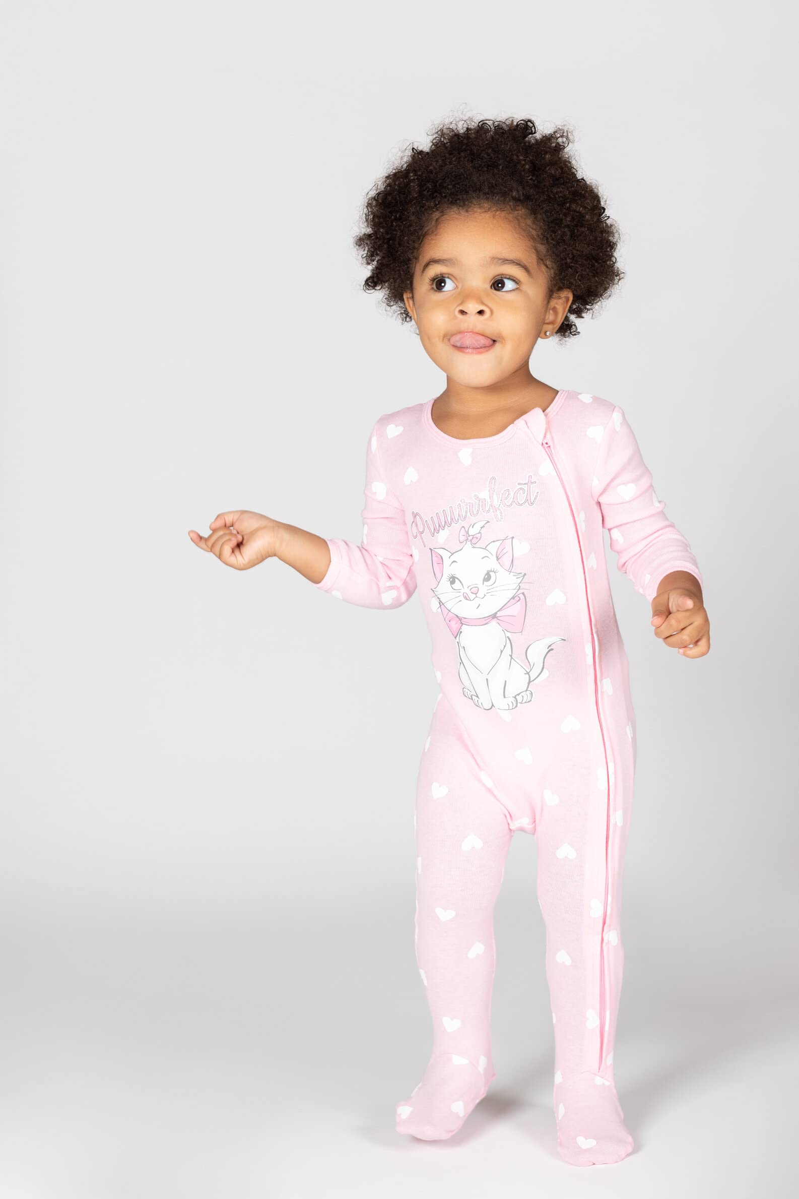 Disney The Aristocats Bambi Baby Girls 3 Pack Zip Up Sleep N' Play Coveralls Newborn to Infant