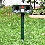 Muhoop Dog Repellent Ultrasonic Outdoor Solar Powered Animal Repeller Waterproof Pest Repellent Rodent Bird Cat Repellent with PIR Sensor Farm Garden Yard