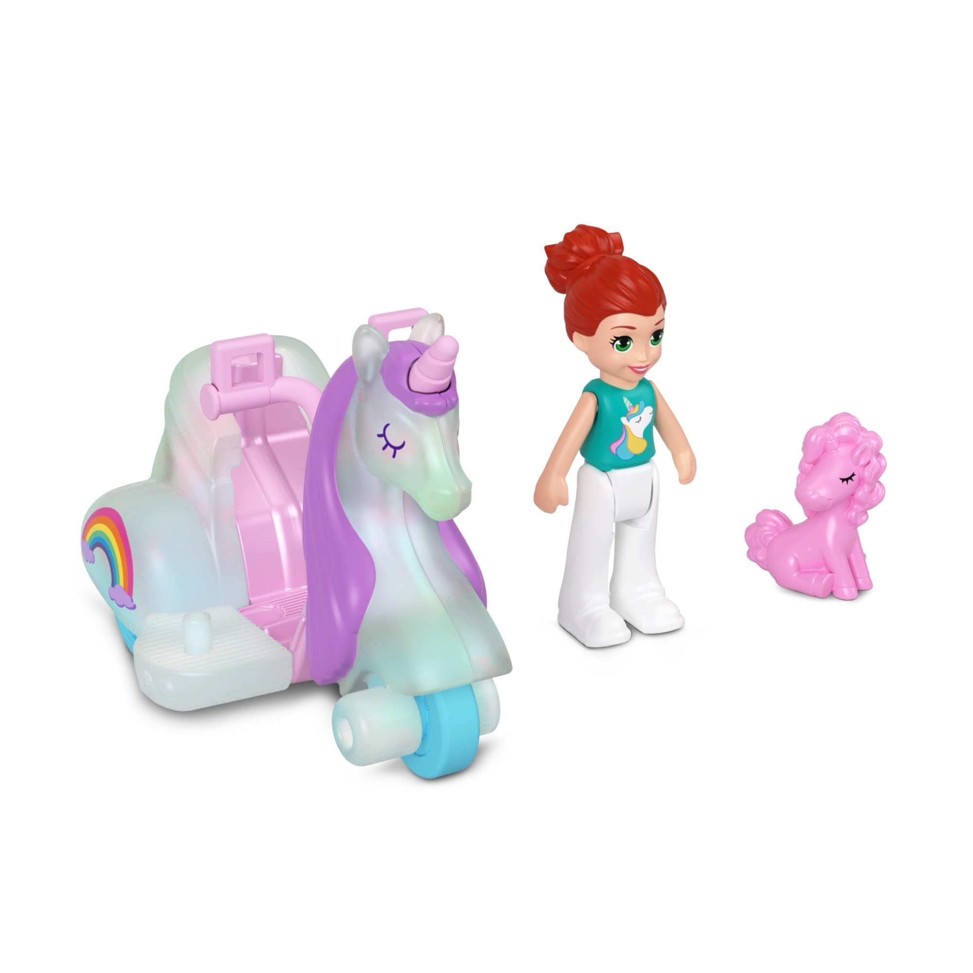 Polly Pocket Pollyville Vehicle Accesory & Character Playsets - (Unicorn Trike HMJ81)