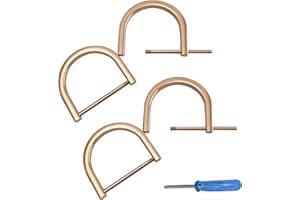 willikiva 4Pcs D Ring with Closing Screw Replacement Screw Shackle Key U Shape D Rings Holder Horseshoe DIY Leather Craft Purse (Gilded Gold,1-1/2inch)