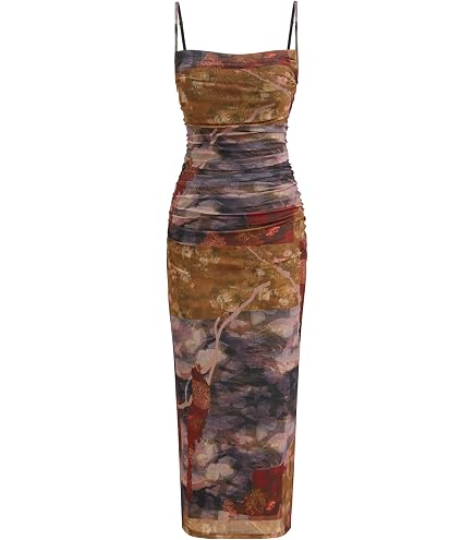shape multi renaissance print mesh cowl ruched midi dress CIDER Maxi Wedding Guest Dresses Floral Neck Sleeveless High Waist Jacquard Lined Dress Green : Clothing, Shoes & Jewelry Joseph Ribkoff Shift Dress, very fitted at natural 50CM2025 COLOR:VALENCIA MULTICOLOR