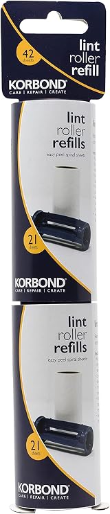 Korbond 6m Lint Roller Twin Refill Pack 42 Sheets Blue White 2 Pack